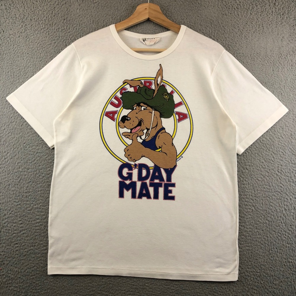 Vintage Gooses Brand Australia T-Shirt G'Day Mate Single Stitch 80s M